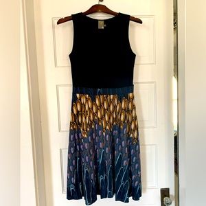Taylor Fit and Flair Peacock Dress Size 6
